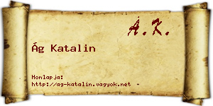Ág Katalin névjegykártya